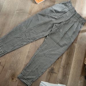 Plaid high waisted wool blend pants, size 8